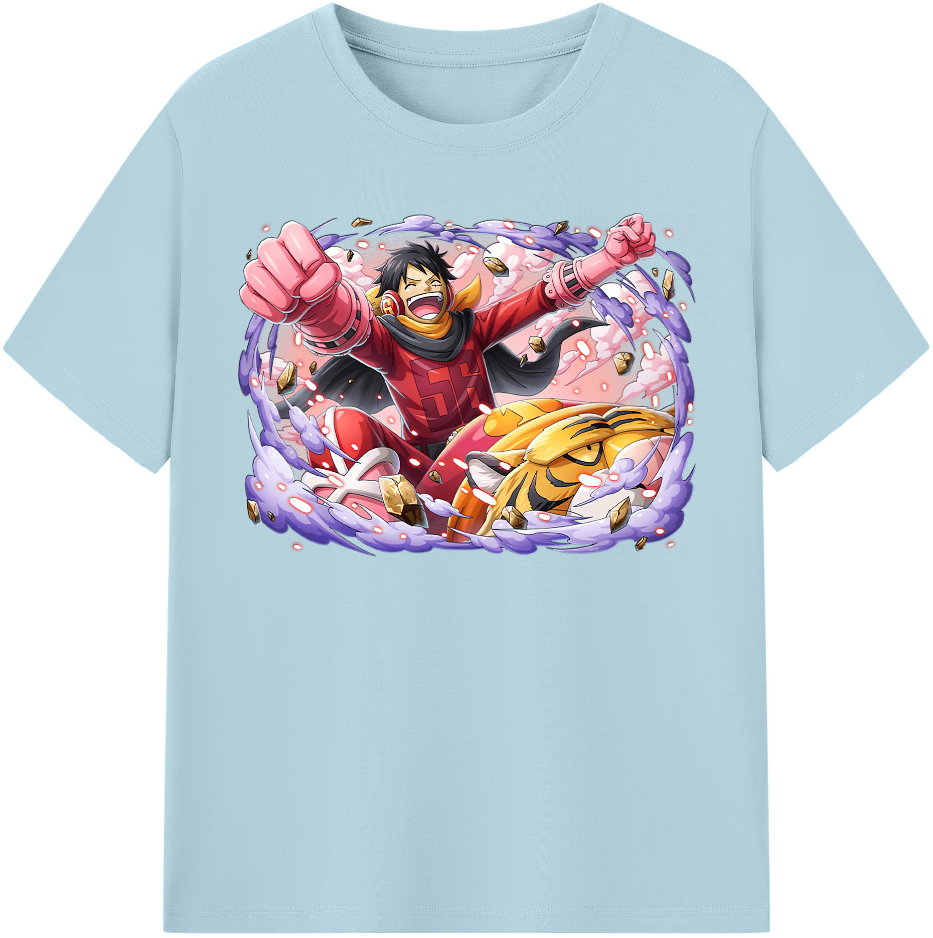 ワンピース モンキー・D・ルフィ ONE PIECE Monkey D. Luffy 綿100％半袖Tシャツ（フロントプリント）